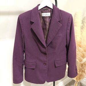 MaxMara Deep Purple Women's Italian Wool Blazer